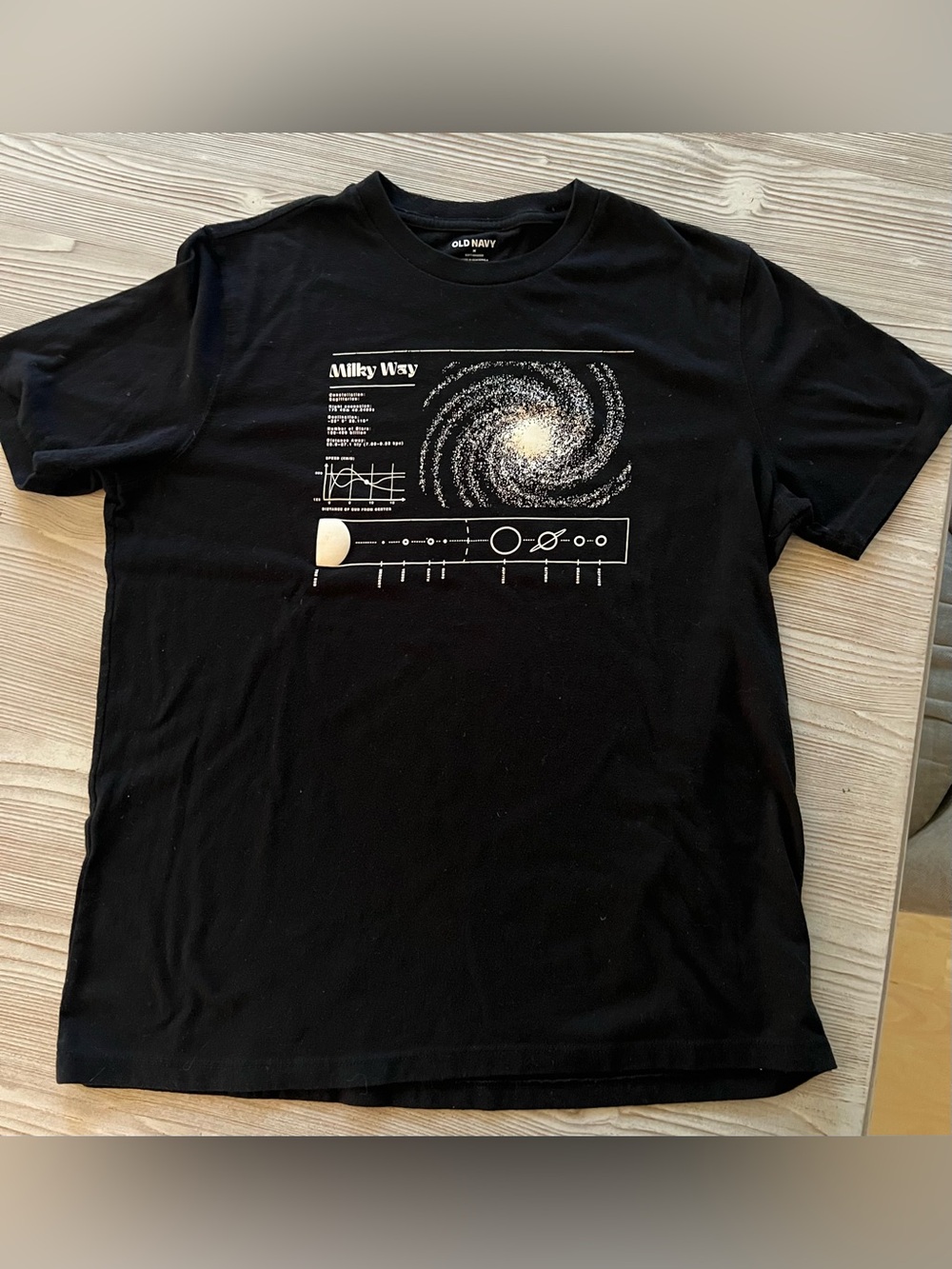 Old Navy Black Short-Sleeve Milky Way Graphic Tee